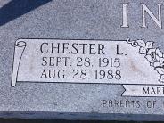 OK, Grove, Buzzard Cemetery, Inlow, Chester L. Headstone Closeup