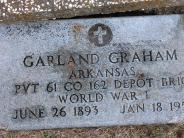 OK, Grove, Olympus Cemetery, Graham, Garland Military Footstone