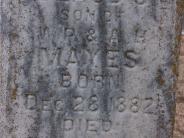 OK, Grove, Olympus Cemetery, Mayes, Claud J. Headstone (Closeup)