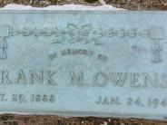 OK, Grove, Olympus Cemetery, Owens, Frank M. Footstone