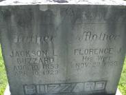 OK, Grove, Olympus Cemetery, Buzzard, Jackson L. & Florence J. Headstone (Close Up)