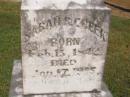 OK, Grove, Olympus Cemetery, Cheek, Sarah R. Headstone (Close Up)