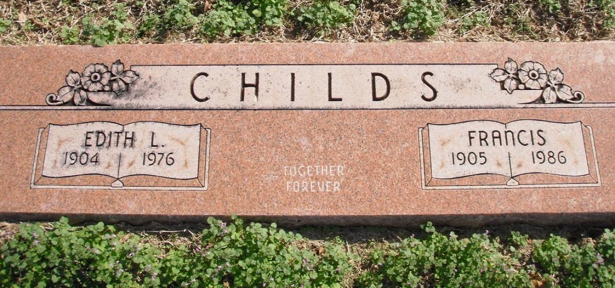 OK, Grove, Olympus Cemetery, Headstone, Childs, Francis & Edith L.