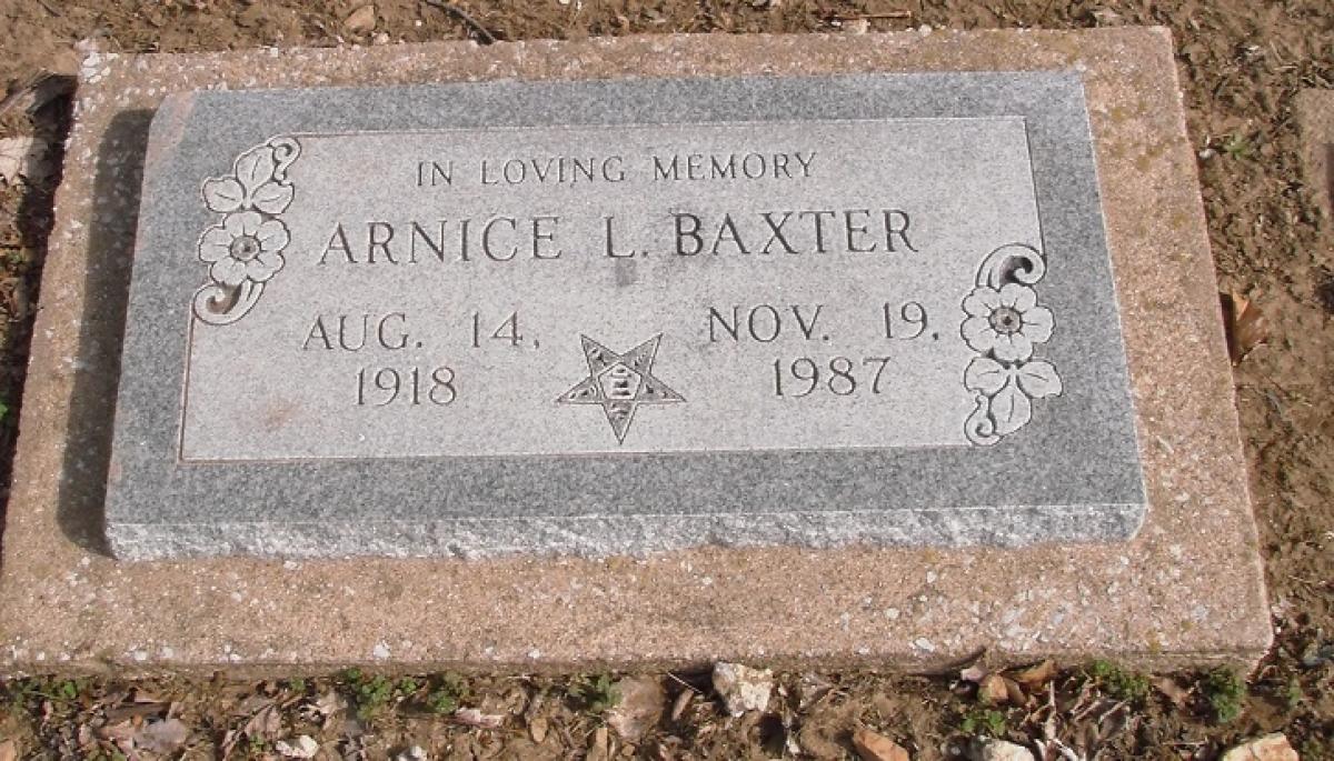 OK, Grove, Buzzard Cemetery, Baxter, Arnice L. Headstone