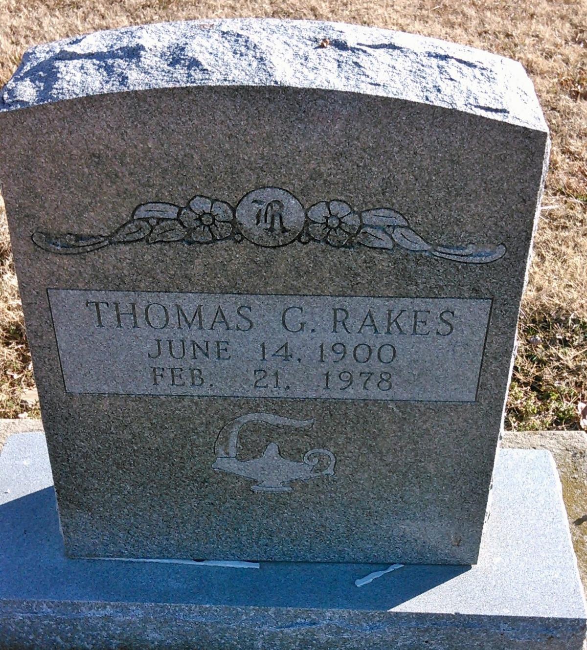 OK, Grove, Buzzard Cemetery, Rakes, Thomas G. Headstone