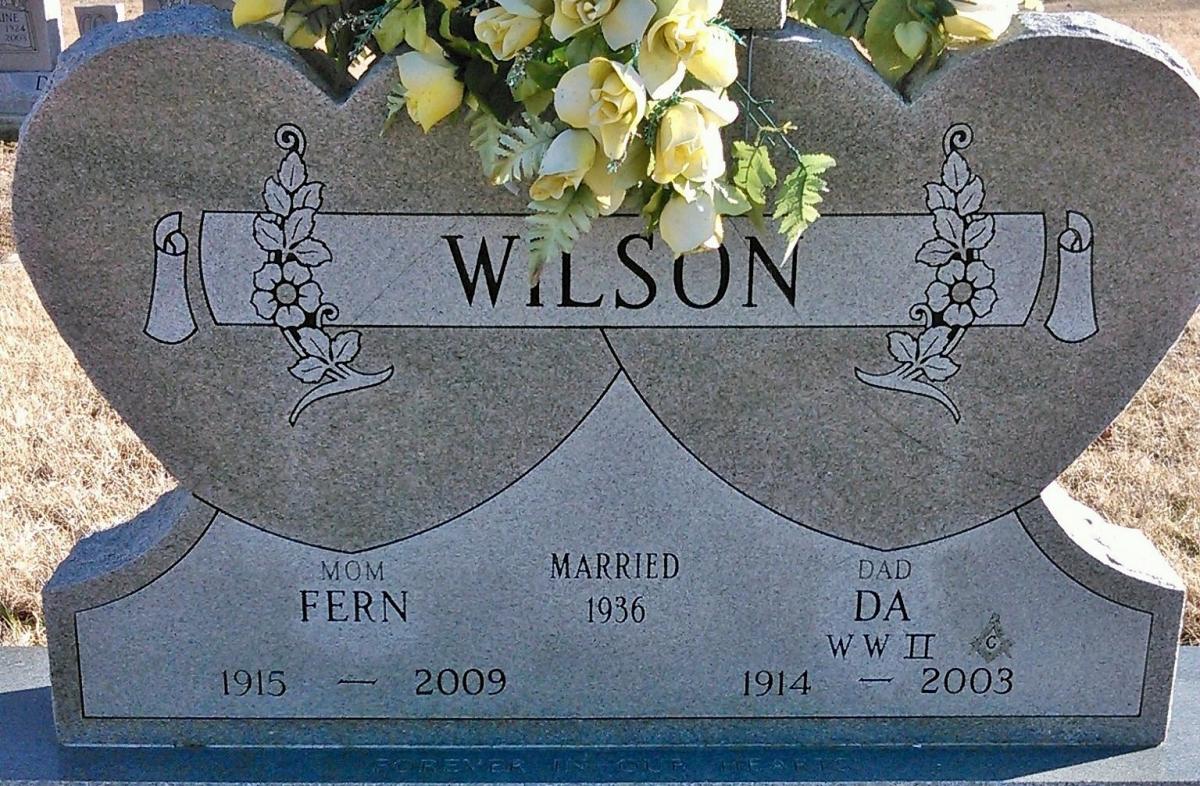 OK, Grove, Buzzard Cemetery, Wilson, D. A. & Fern Headstone