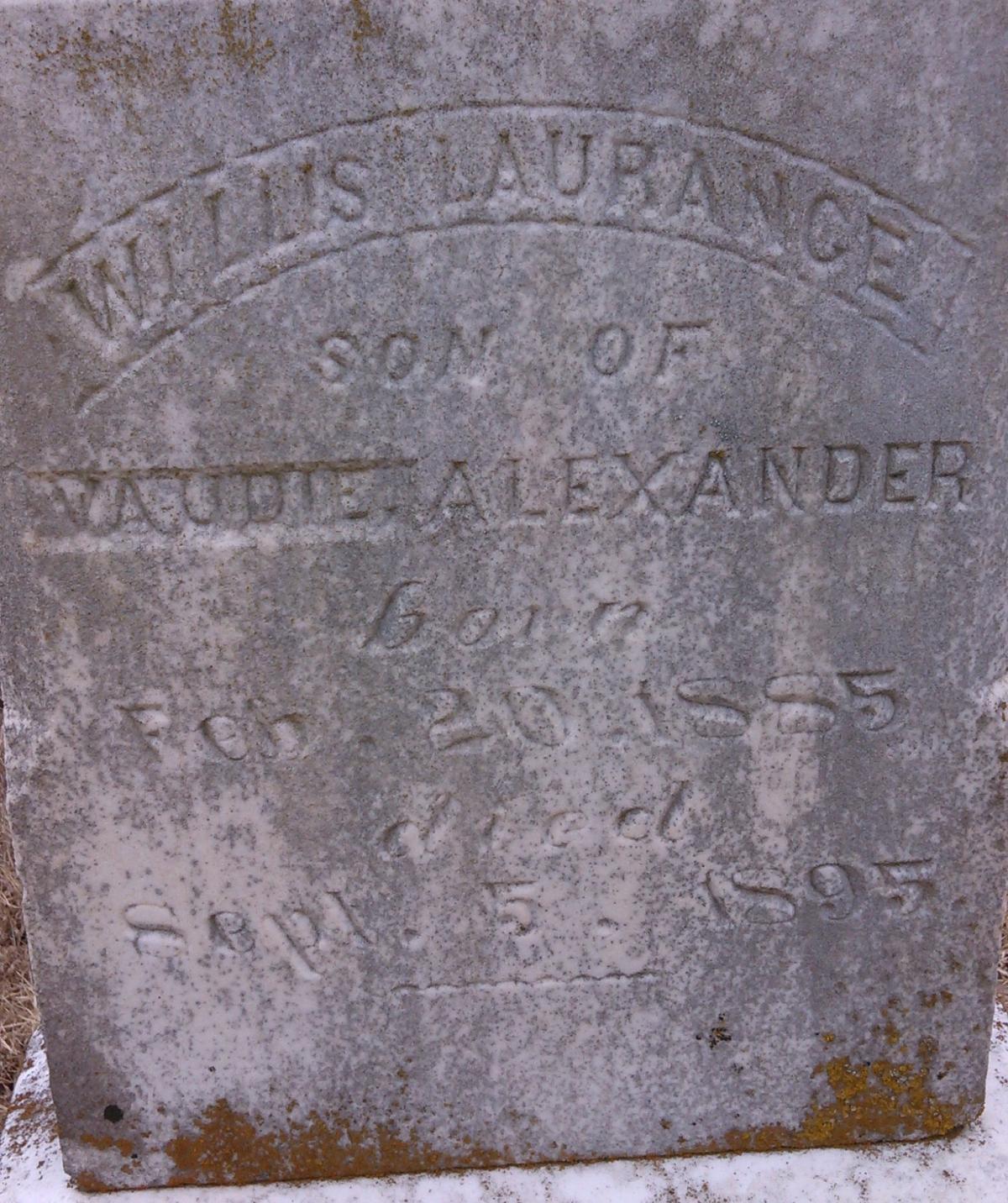 OK, Grove, Olympus Cemetery, Alexander, Willis Laurance Headstone