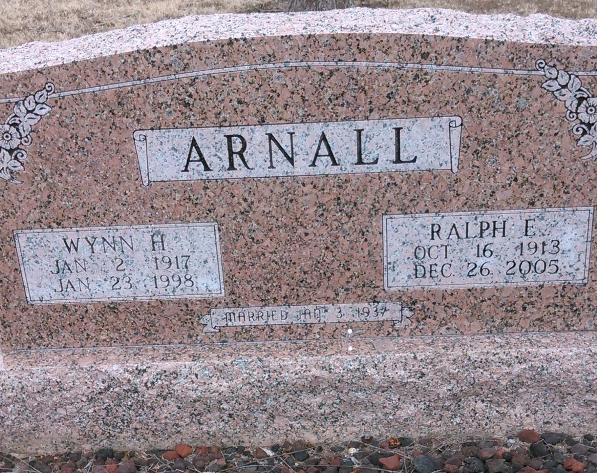 OK, Grove, Olympus Cemetery, Arnall, Wynn H. & Ralph E. Headstone