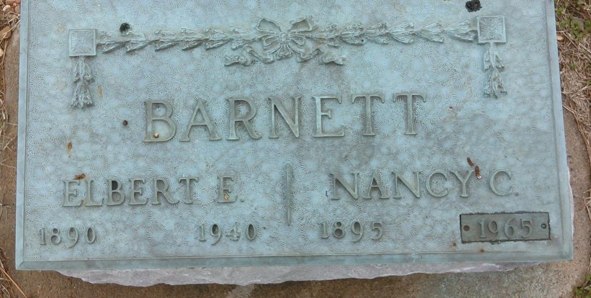OK, Grove, Olympus Cemetery, Barnett, Elbert E. & Nancy C. Headstone