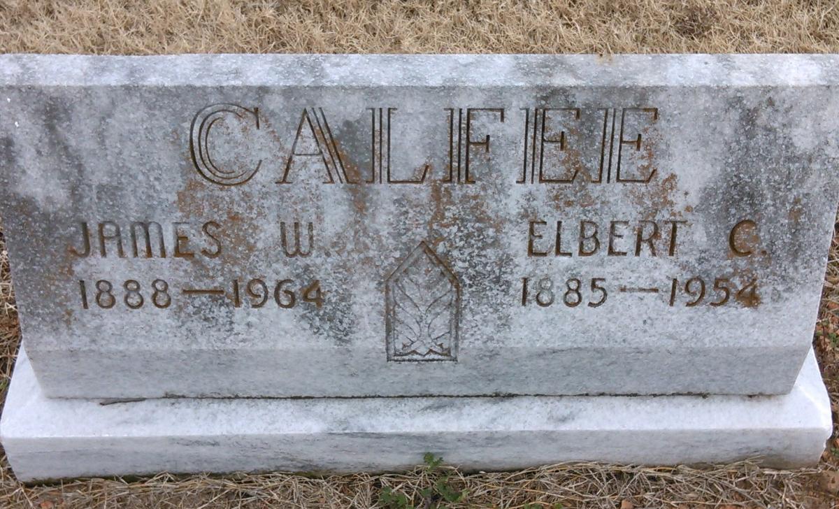 OK, Grove, Olympus Cemetery, Calfee, James Walter & Elbert C. Headstone