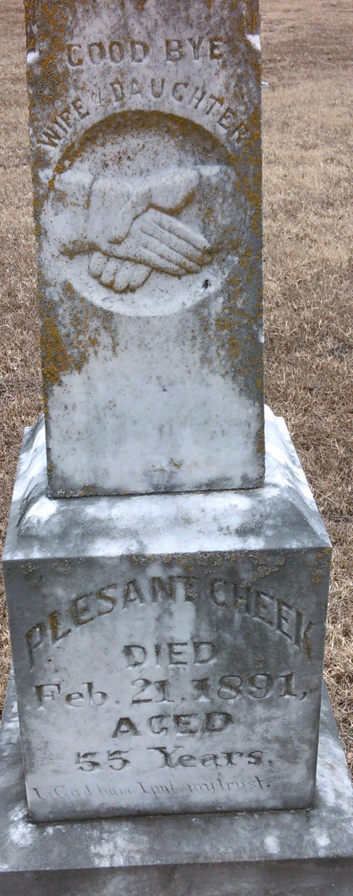 OK, Grove, Olympus Cemetery, Cheek, Plesant Headstone