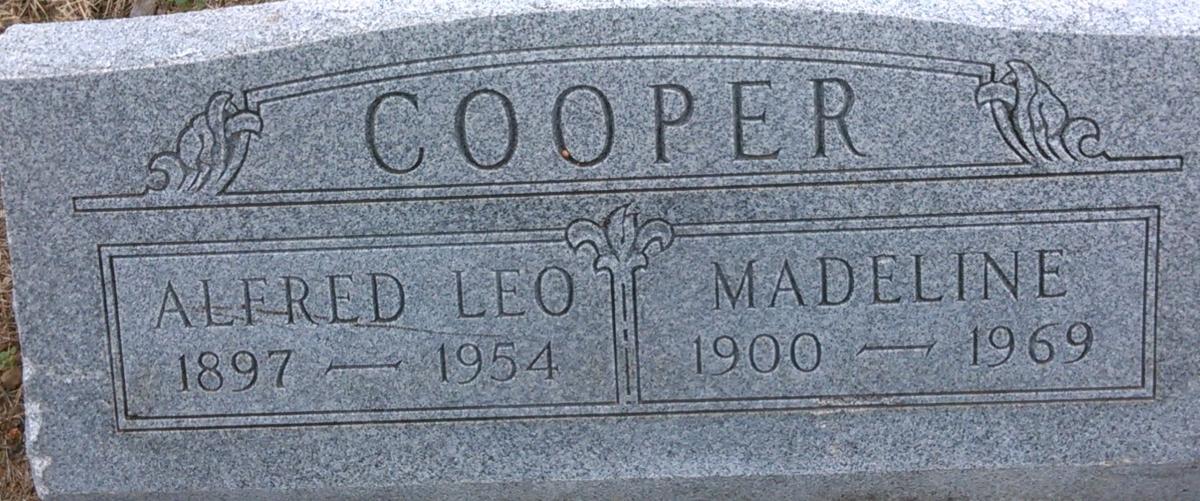 OK, Grove, Olympus Cemetery, Cooper, Alfred Leo & Madeline Headstone