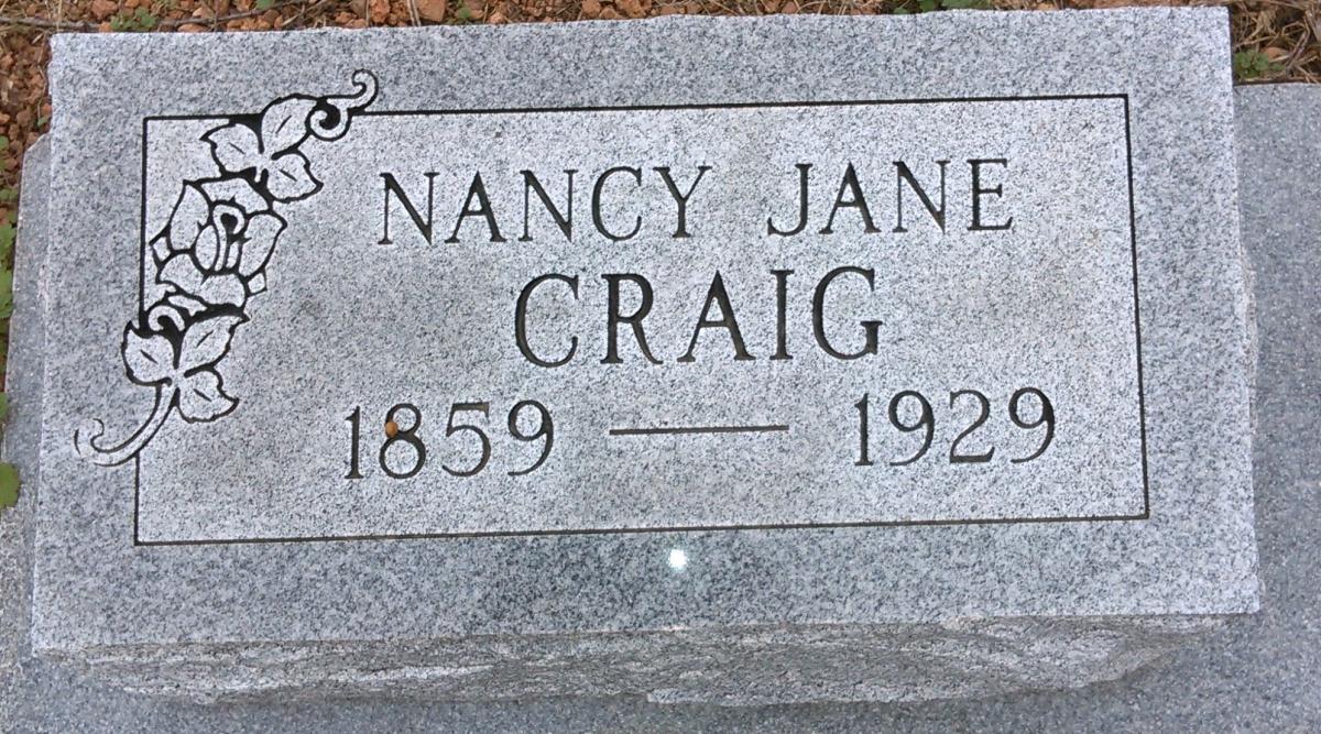 OK, Grove, Olympus Cemetery, Craig, Nancy Jane Headstone