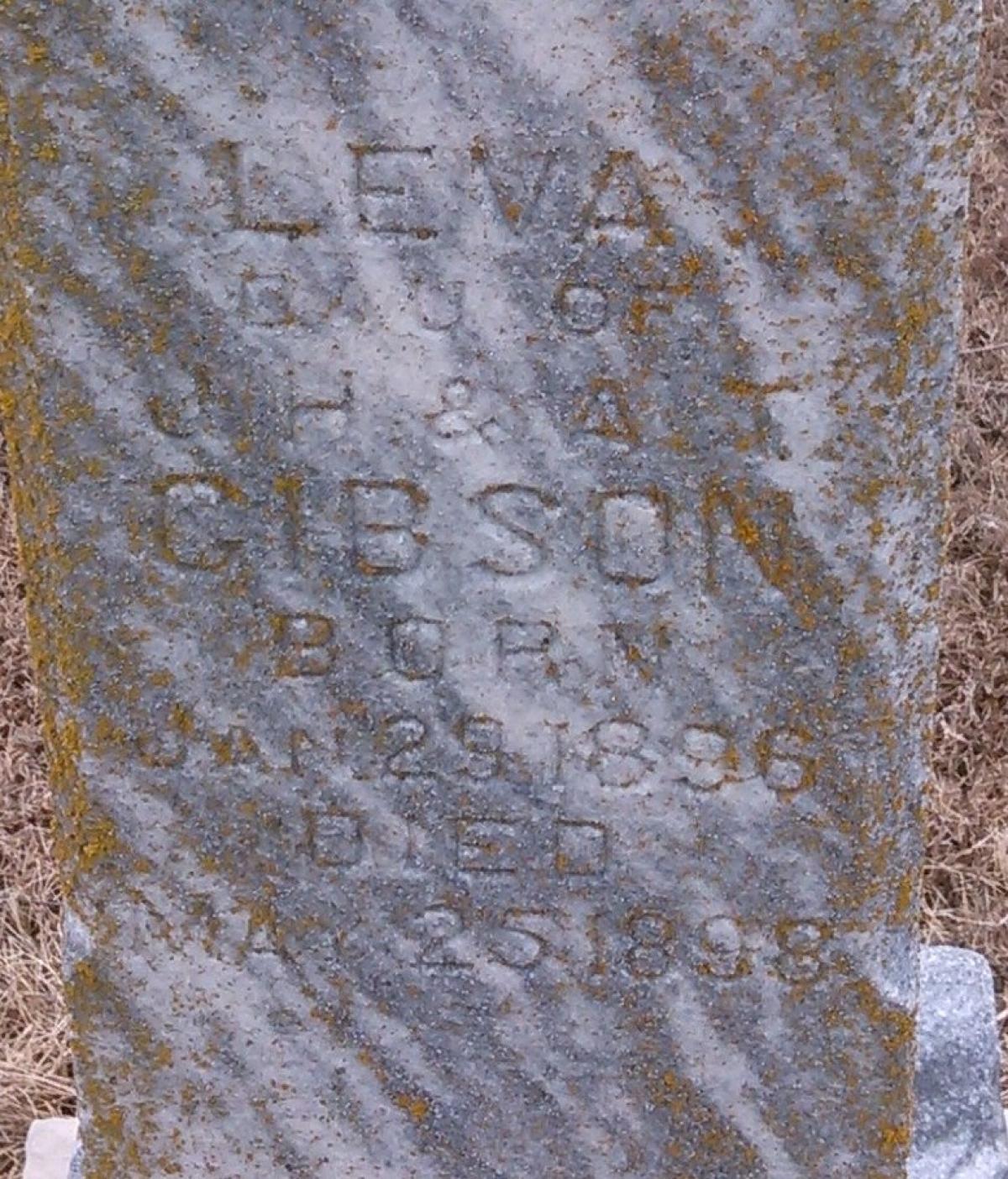 OK, Grove, Olympus Cemetery, Gibson, Leva Headstone