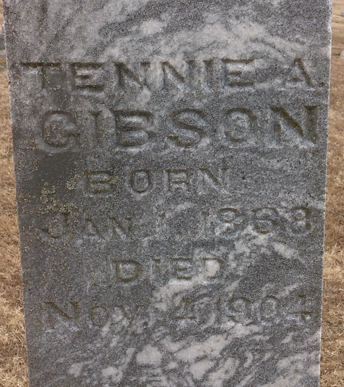 OK, Grove, Olympus Cemetery, Gibson, Tennie A. Headstone