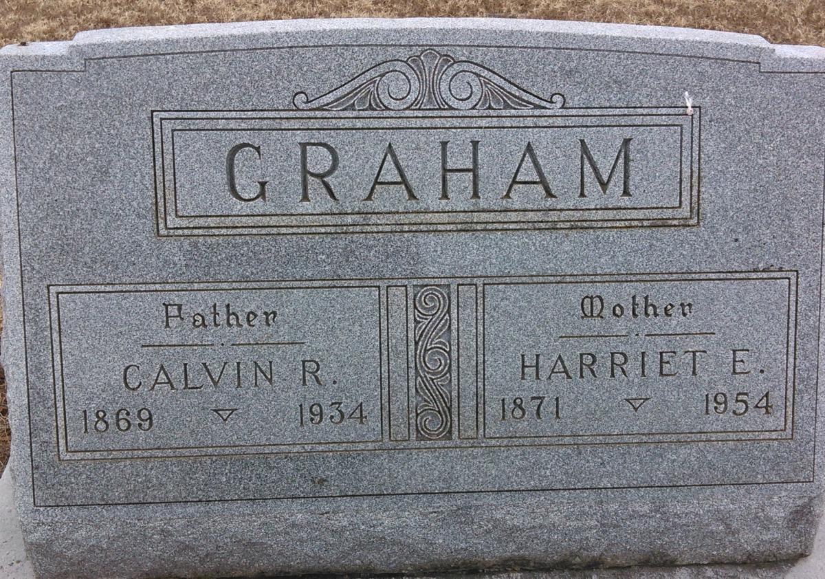 OK, Grove, Olympus Cemetery, Graham, Calvin R. & Harriet E. Headstone