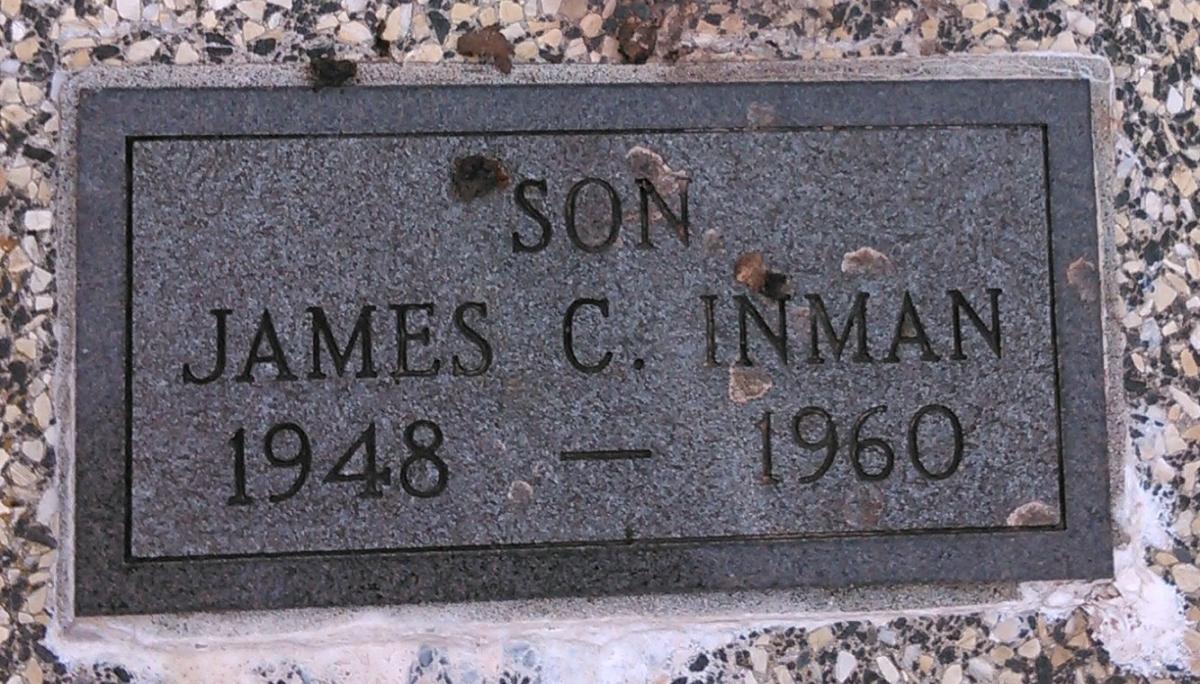 OK, Grove, Olympus Cemetery, Inman, James C. Headstone