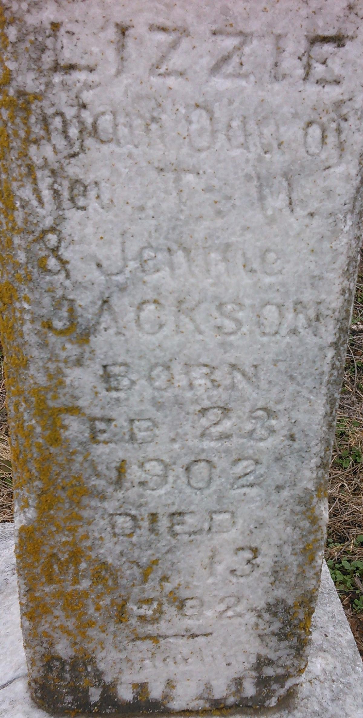 OK, Grove, Olympus Cemetery, Jackson, Lizzie Headstone