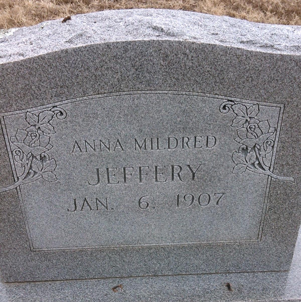 OK, Grove, Olympus Cemetery, Jeffery, Anna Mildred Headstone