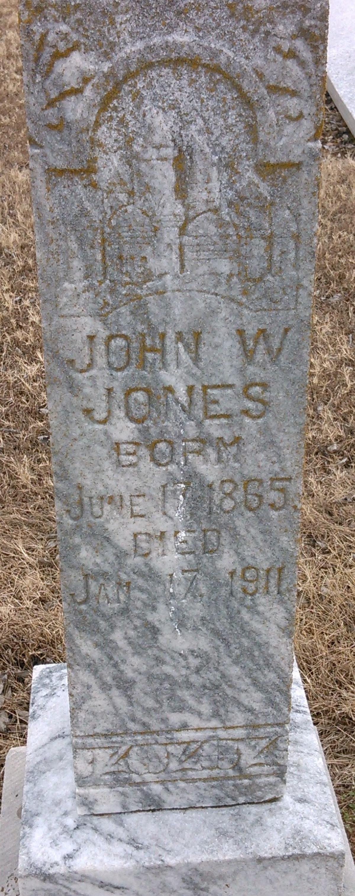 OK, Grove, Olympus Cemetery, Jones, John W. Headstone