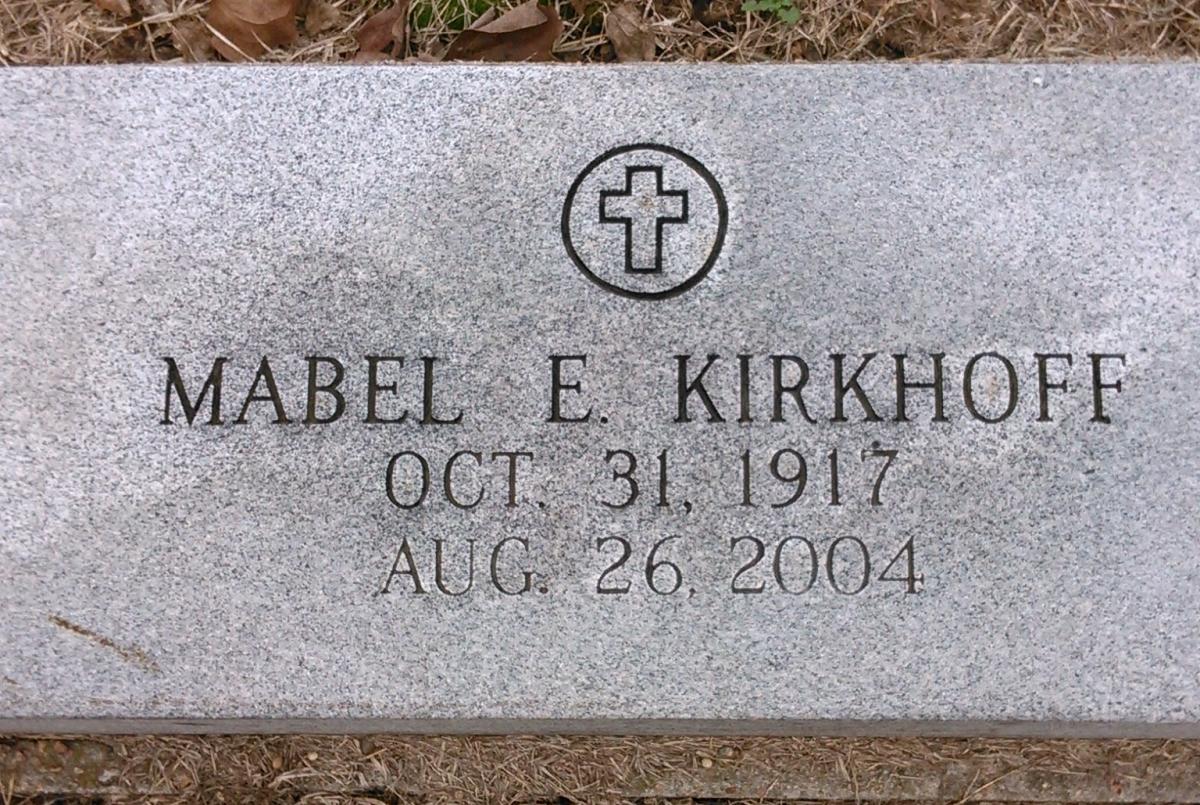 OK, Grove, Olympus Cemetery, Kirkhoff, Mabel E. Headstone