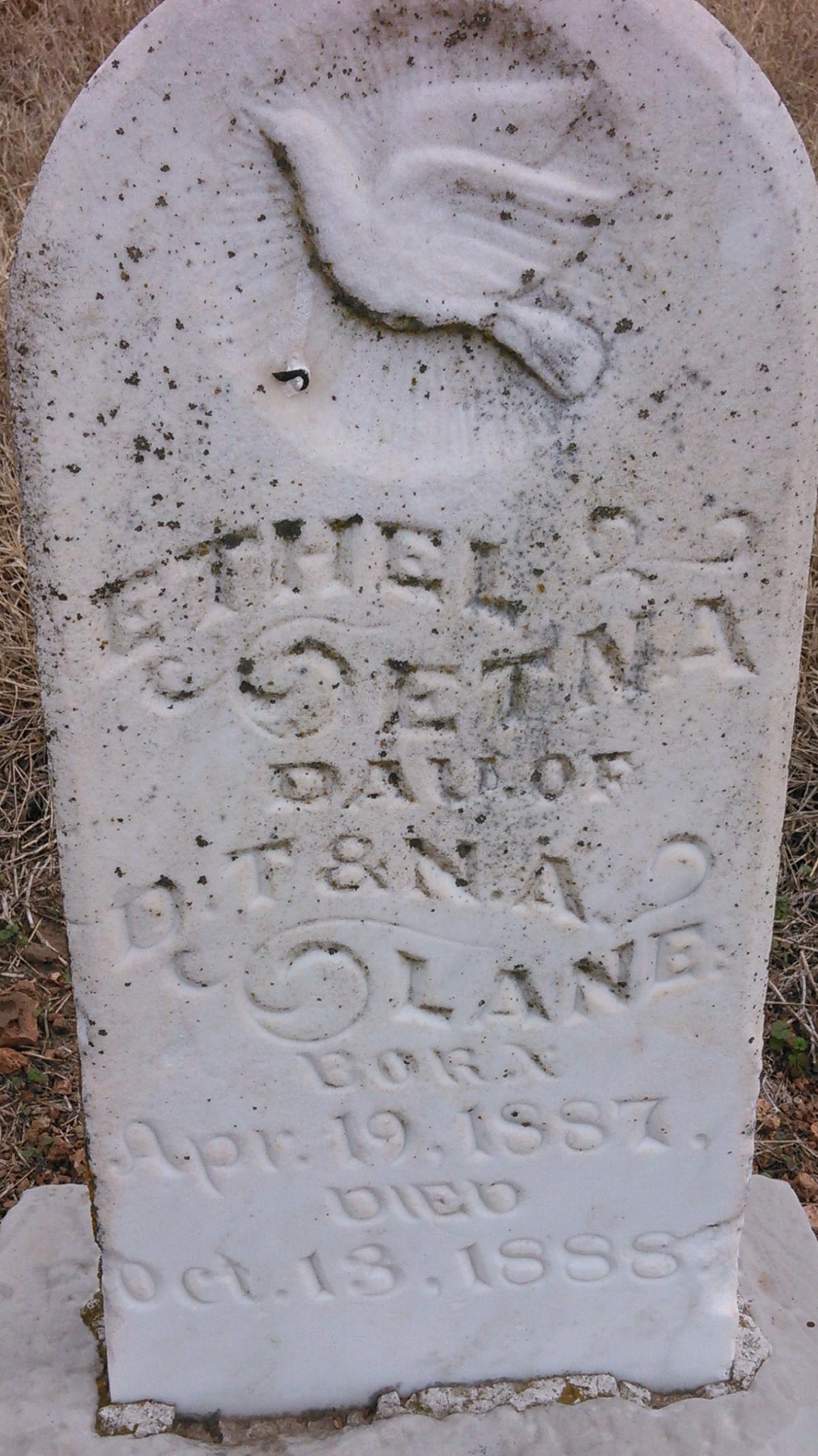 OK, Grove, Olympus Cemetery, Lane, Ethel Etna Headstone