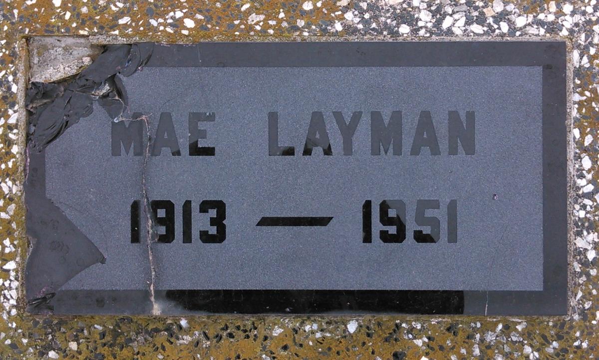 OK, Grove, Olympus Cemetery, Layman, Mae Headstone