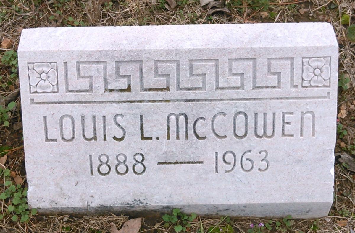 OK, Grove, Olympus Cemetery, McCowen, Louis L. Headstone