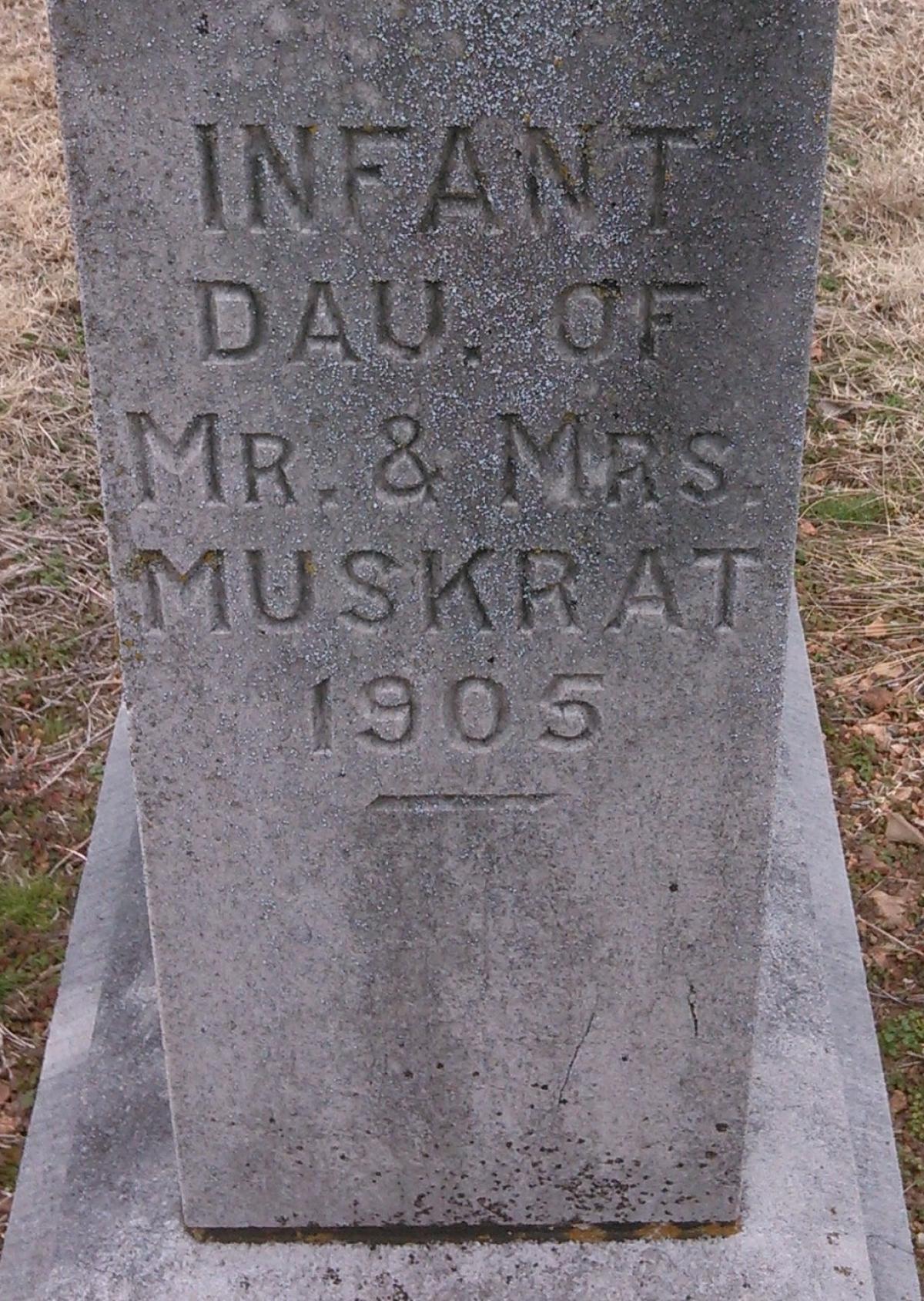 OK, Grove, Olympus Cemetery, Muskrat, Infant Daughter Headstone
