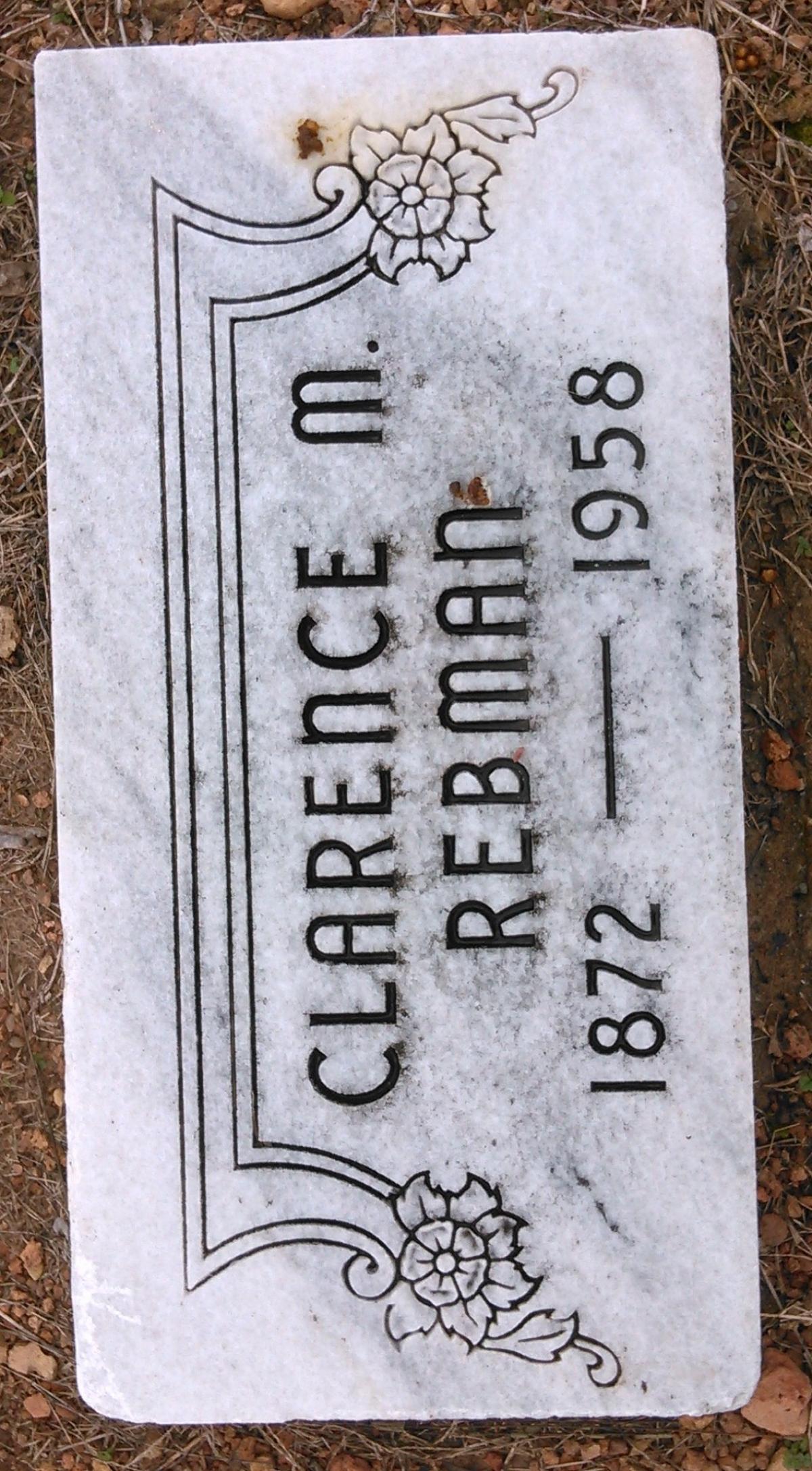 OK, Grove, Olympus Cemetery, Rebman, Clarence M. Headstone