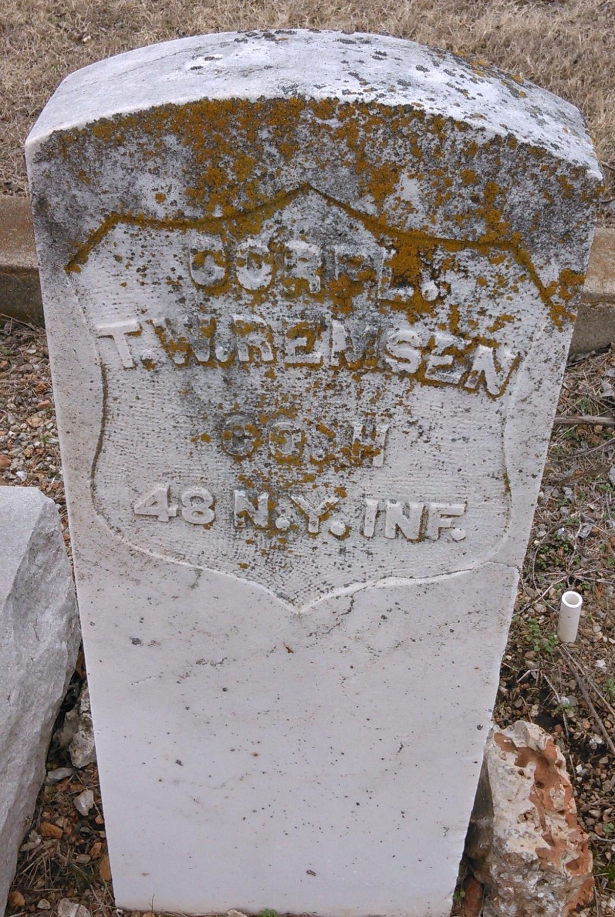 OK, Grove, Olympus Cemetery, Remsen, T. W. "Corpl" Headstone