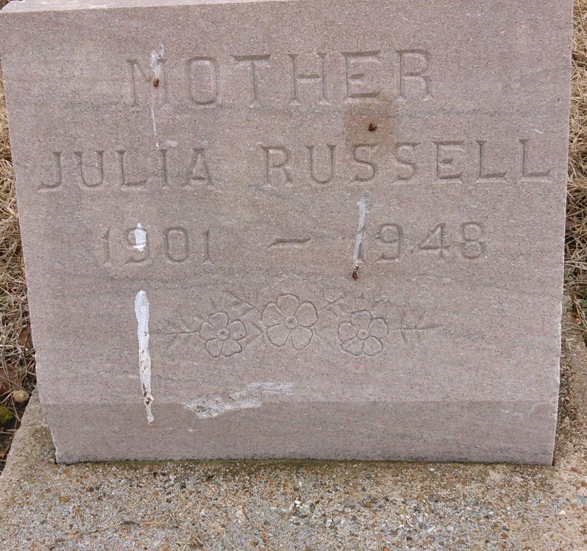 OK, Grove, Olympus Cemetery, Russell, Julia Headstone