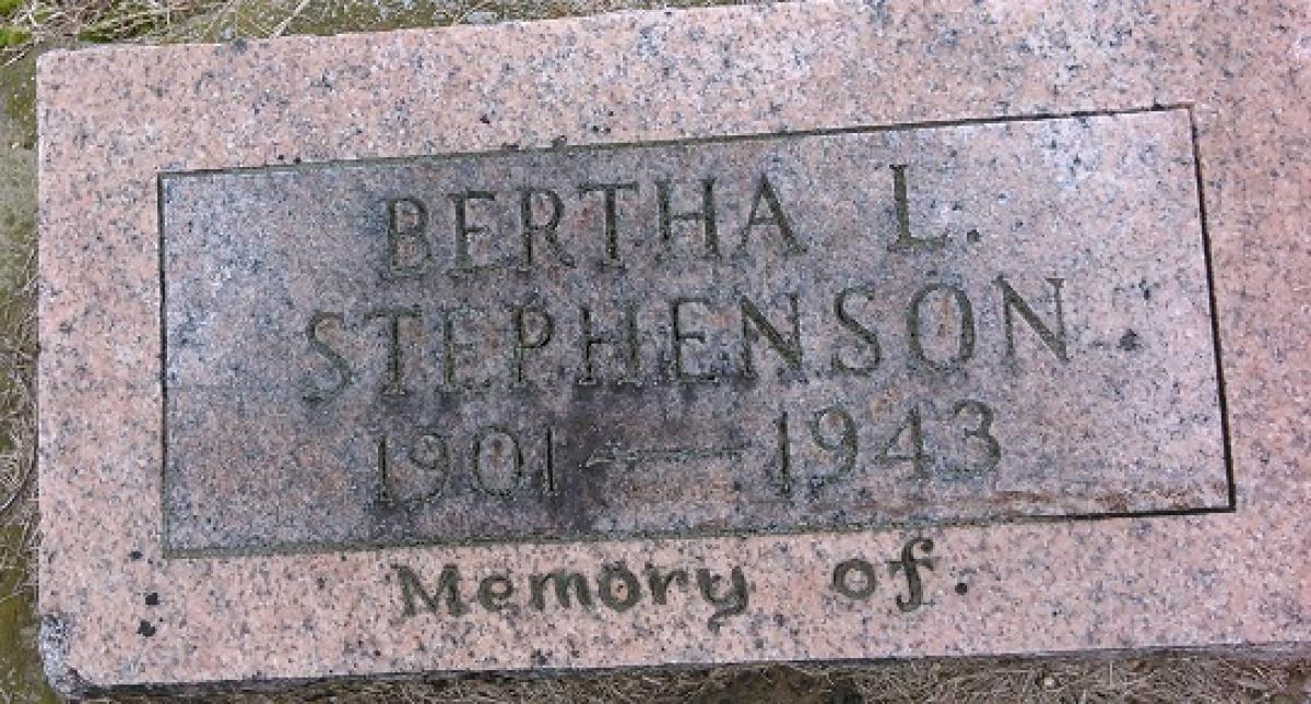 OK, Grove, Olympus Cemetery, Stephenson, Bertha L.