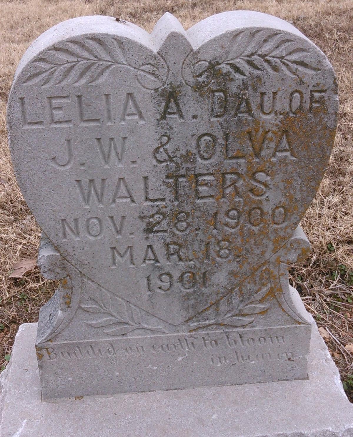 OK, Grove, Olympus Cemetery, Walters, Lelia A. Headstone