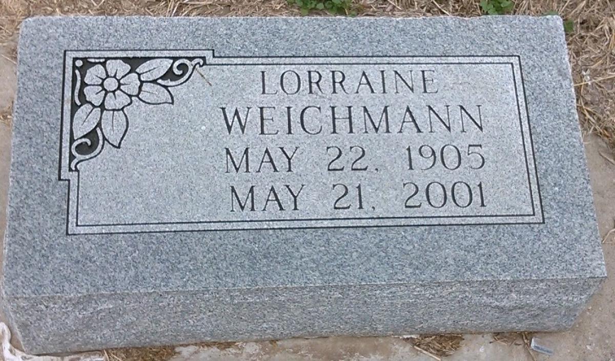 OK, Grove, Olympus Cemetery, Weichmann, Lorraine Headstone