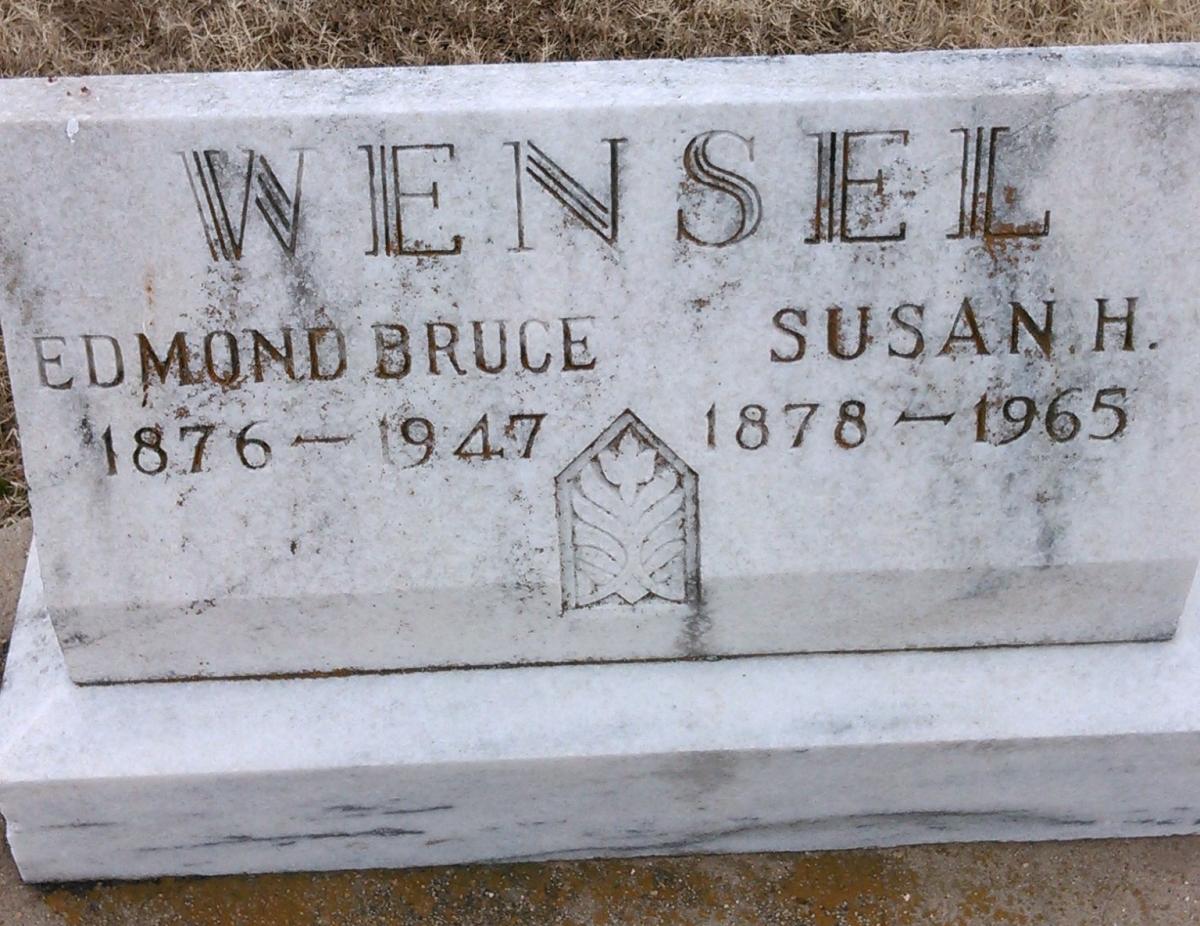 OK, Grove, Olympus Cemetery, Wensel, Edmond Bruce & Susan H. Headstone