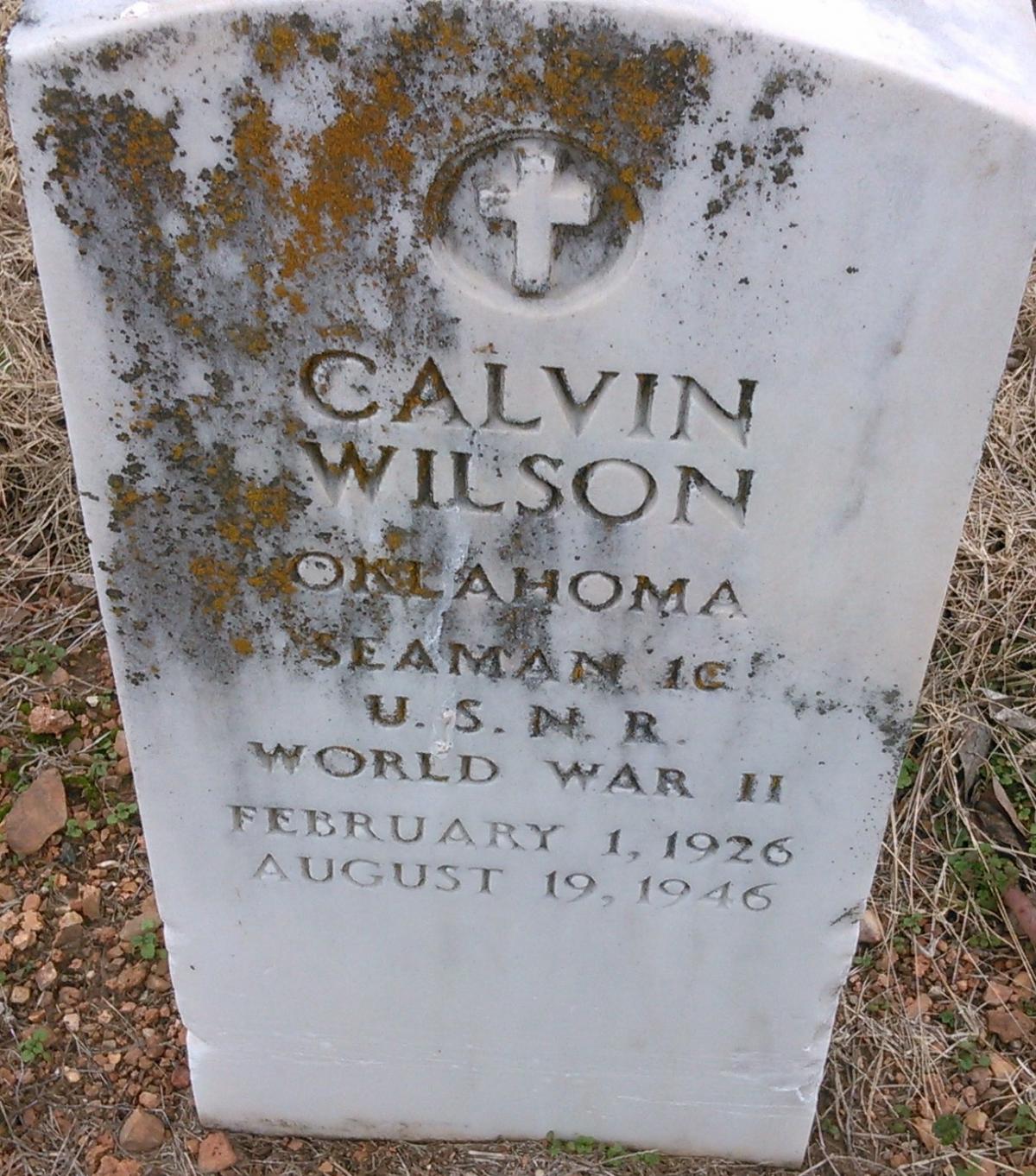 OK, Grove, Olympus Cemetery, Wilson, Calvin Headstone