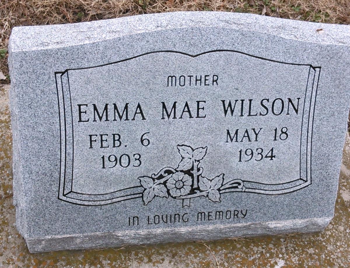 OK, Grove, Olympus Cemetery, Wilson, Emma Mae Headstone