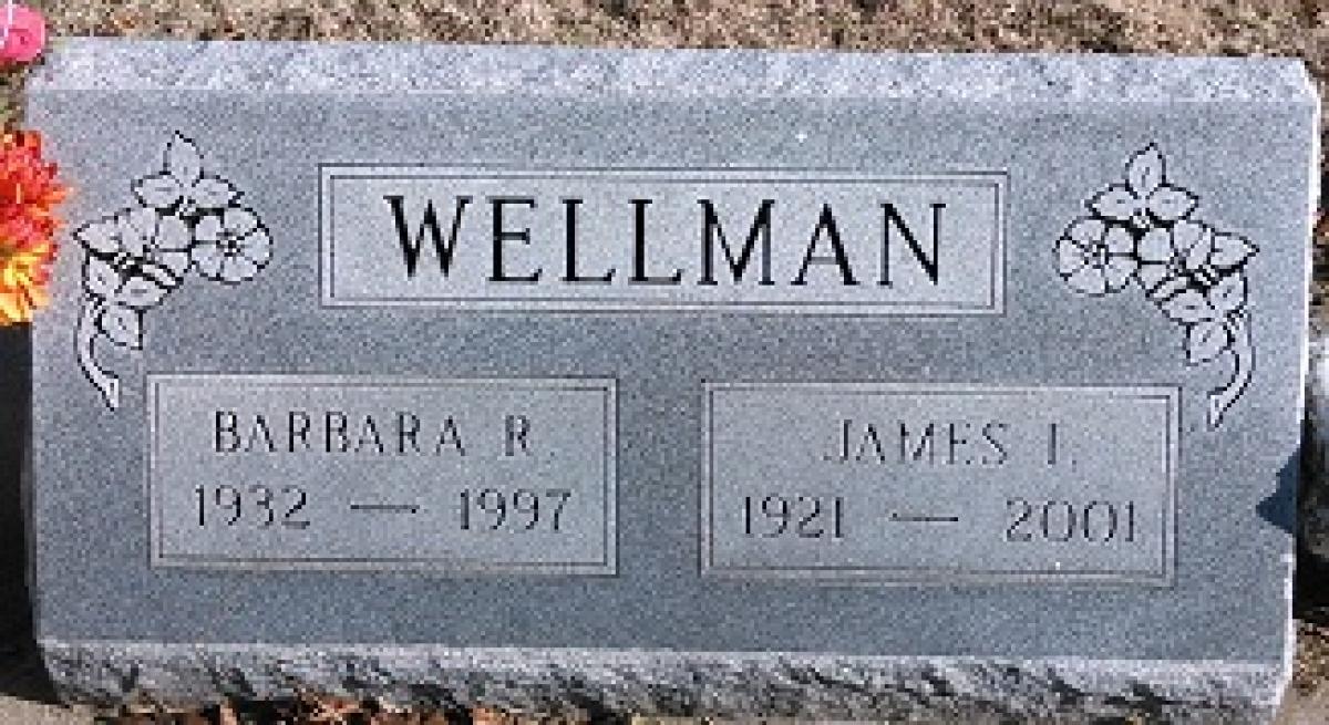 OK, Grove, Buzzard Cemetery, Wellman, James I. & Barbara R. Headstone