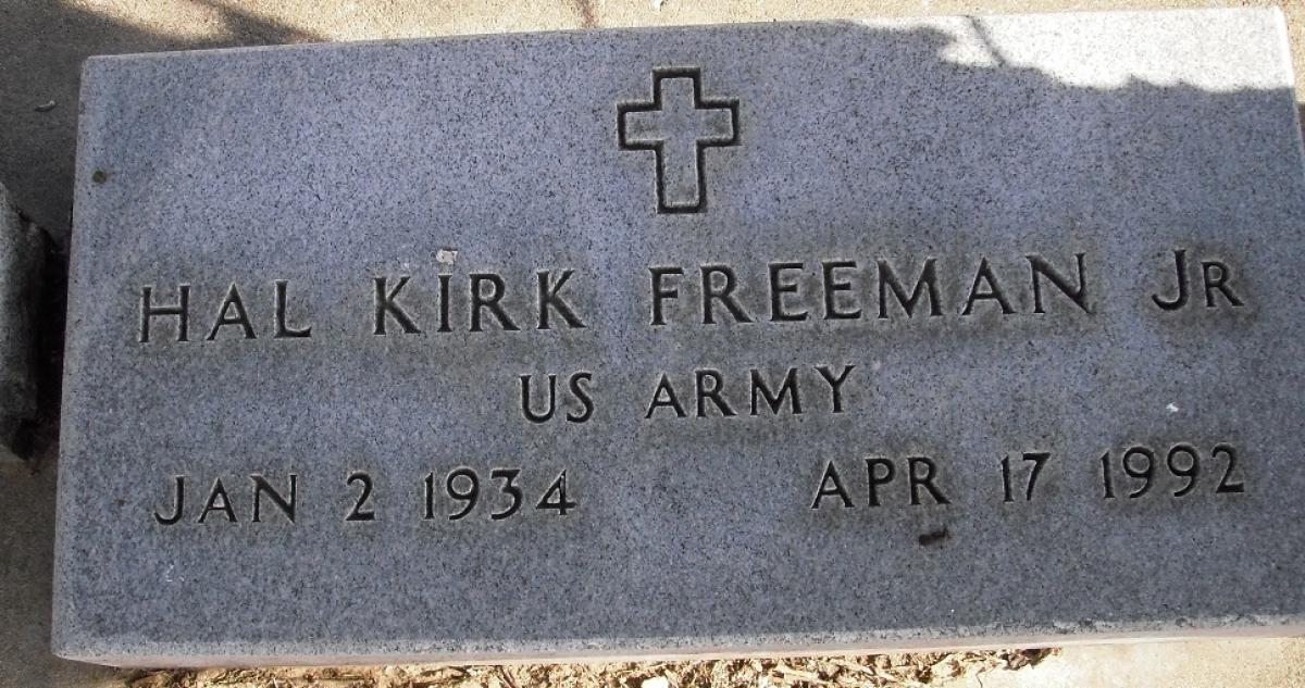 OK, Grove, Buzzard Cemetery, Freeman, Hal Kirk Jr. Military Headstone