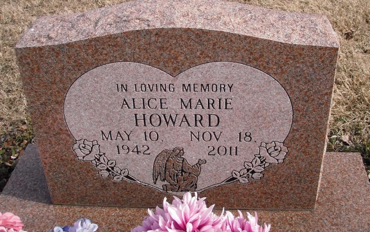OK, Grove, Buzzard Cemetery, Howard, Alice Marie Headstone