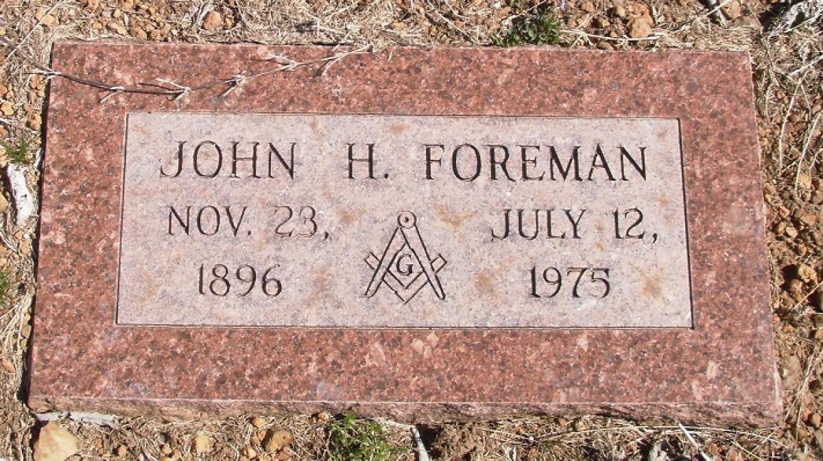 OK, Grove, Olympus Cemetery, Headstone, Foreman, John H. 
