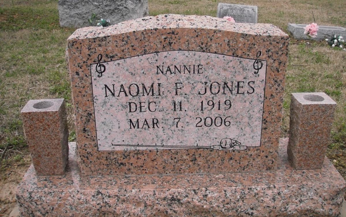 OK, Grove, Olympus Cemetery, Headstone, Jones, Naomi F. 