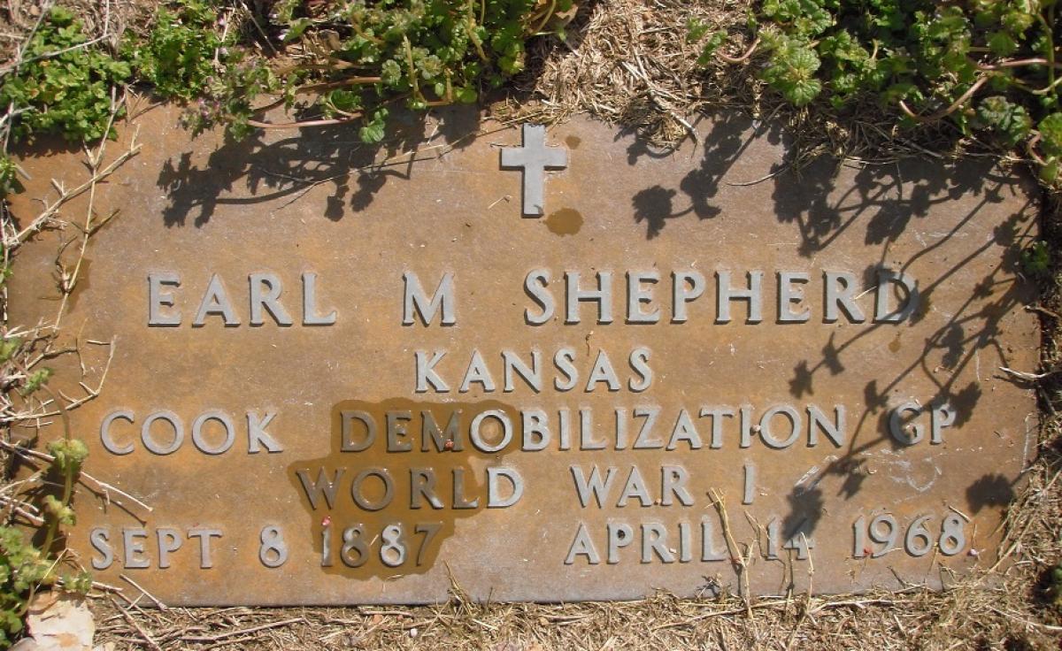 OK, Grove, Olympus Cemetery, Shepherd, Earl M. Military Headstone