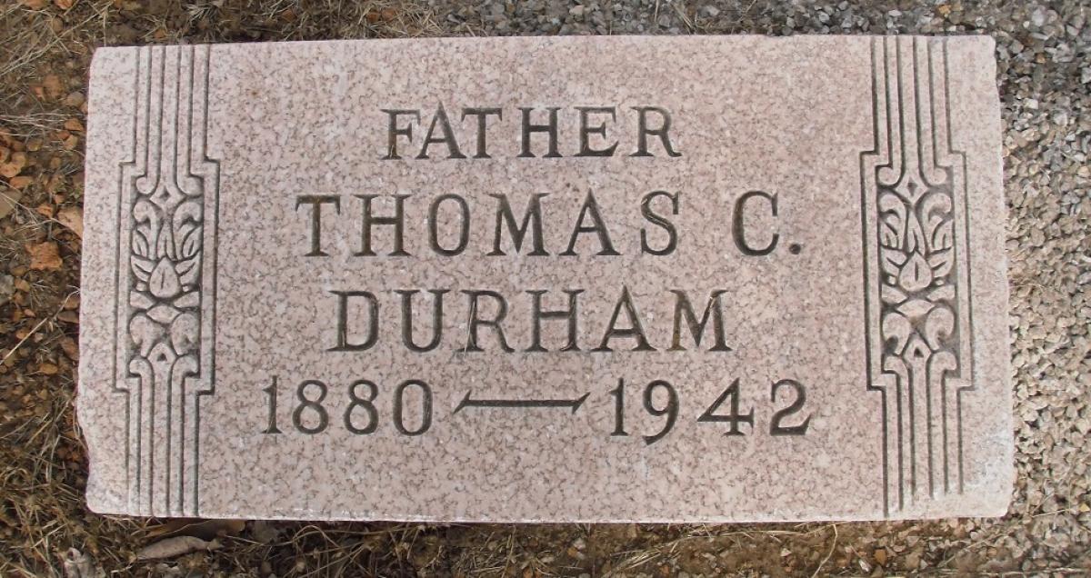 OK, Grove, Olympus Cemetery, Durham, Thomas C. Headstone