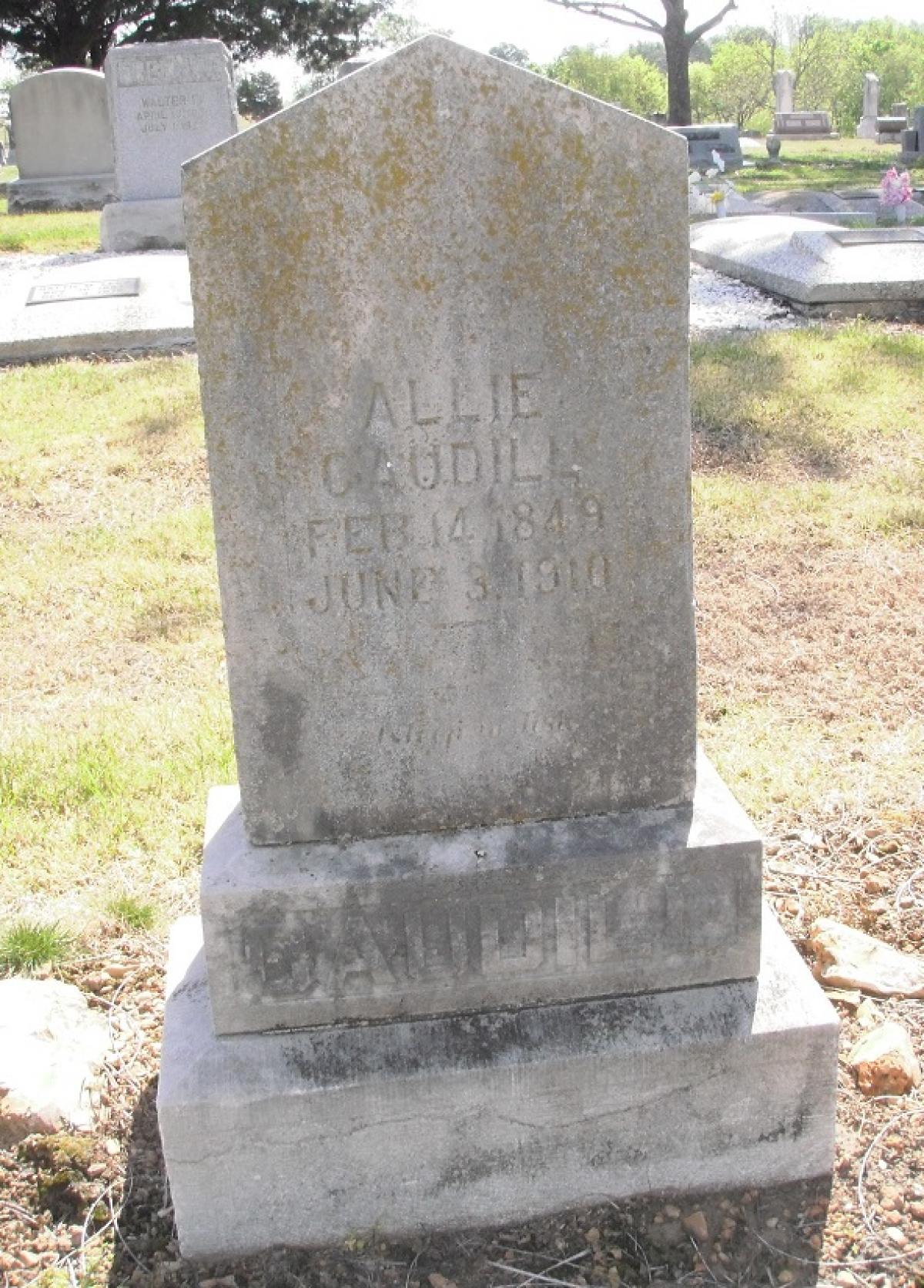 OK, Grove, Olympus Cemetery, Caudill, Allie Headstone