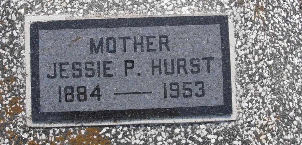 OK, Grove, Olympus Cemetery, Hurst, Jessie P. Headstone