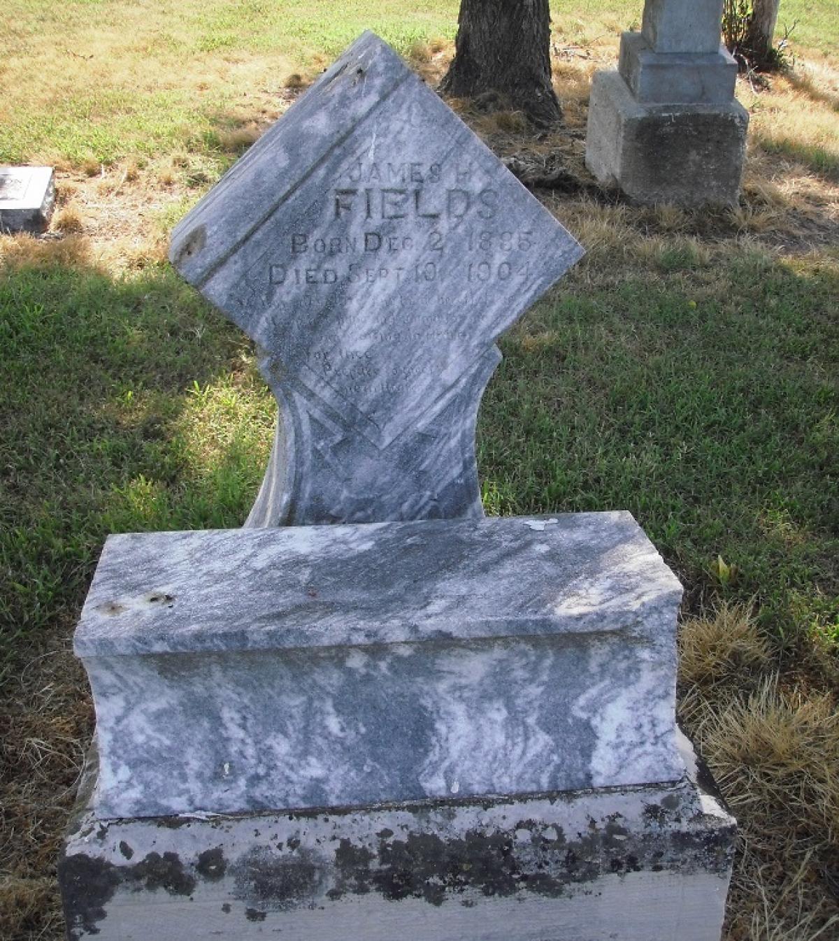 OK, Grove, Olympus Cemetery, Fields, James H. Headstone