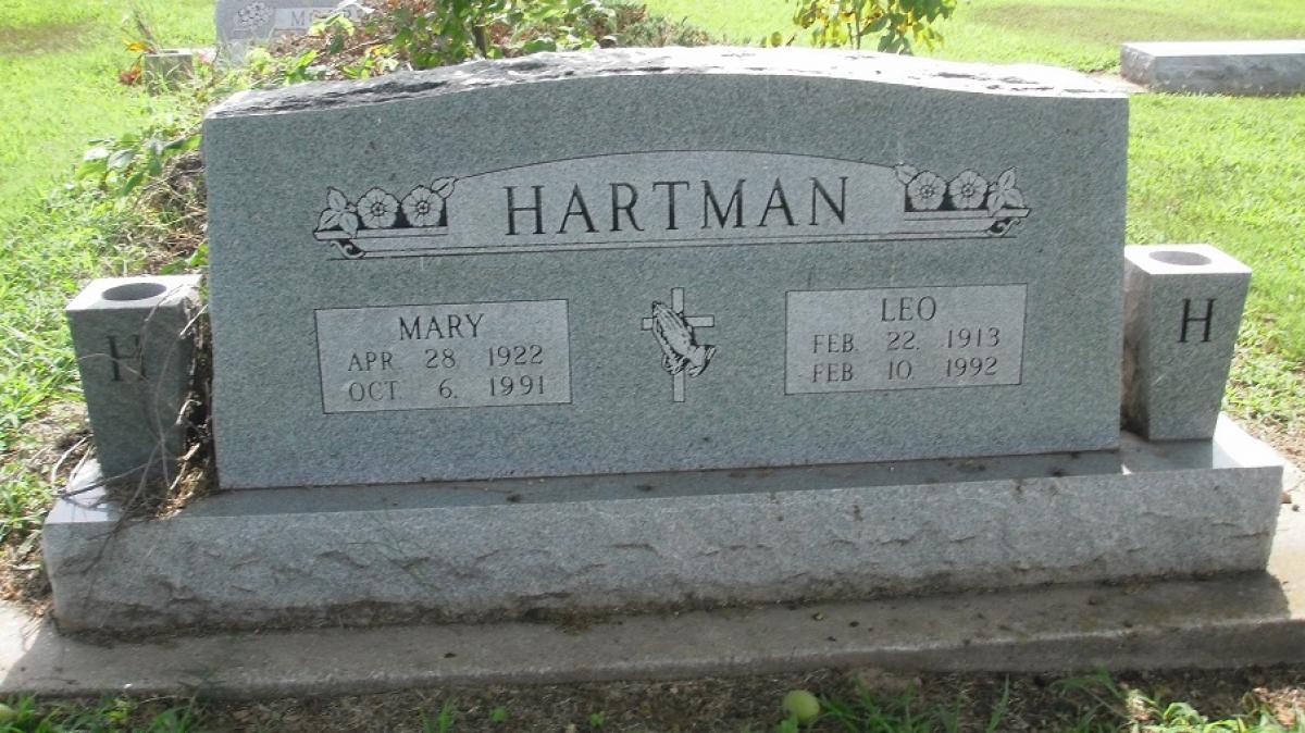 OK, Grove, Olympus Cemetery, Hartman, Leo & Mary Headstone