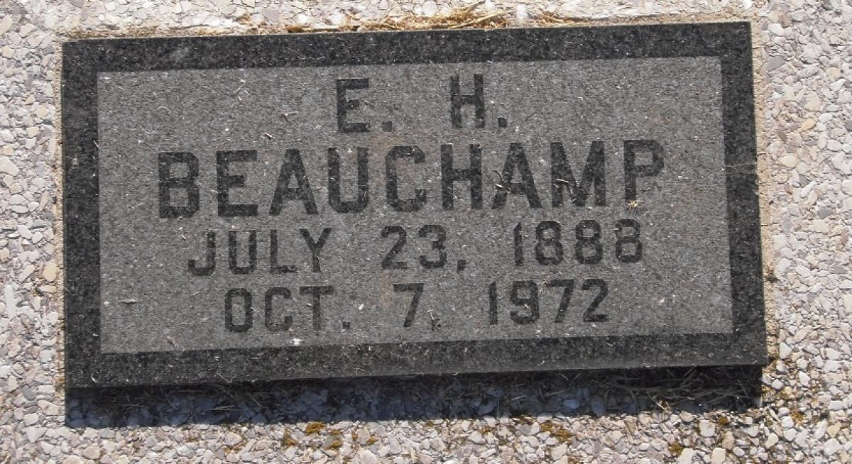 OK, Grove, Olympus Cemetery, Headstone, Beauchamp, E. H.